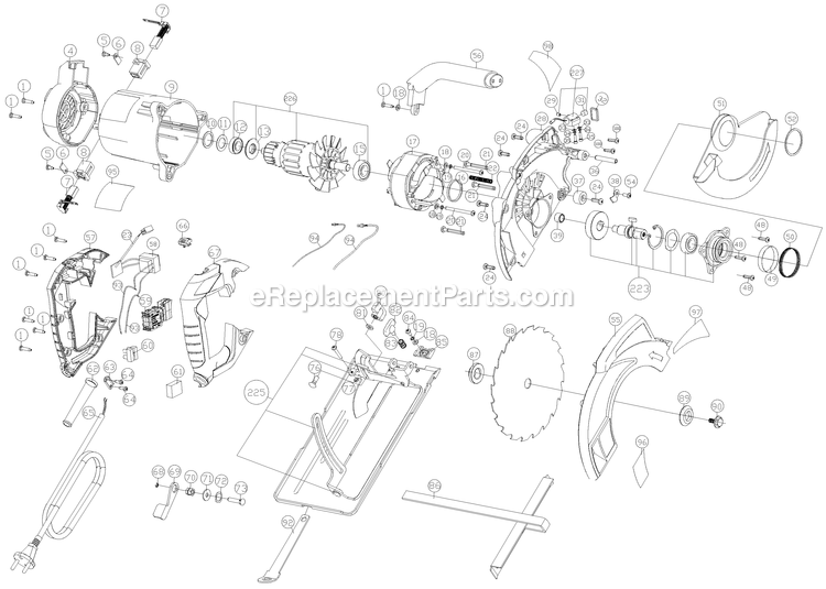 Black and Decker CS1030L (Type 2) 7-1/4 Circular Saw Power Tool Page A Diagram
